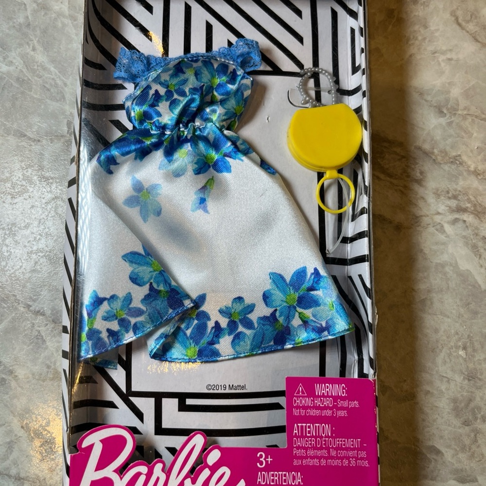 Fashionista Blue Floral Barbie Party Dress for  Barbie